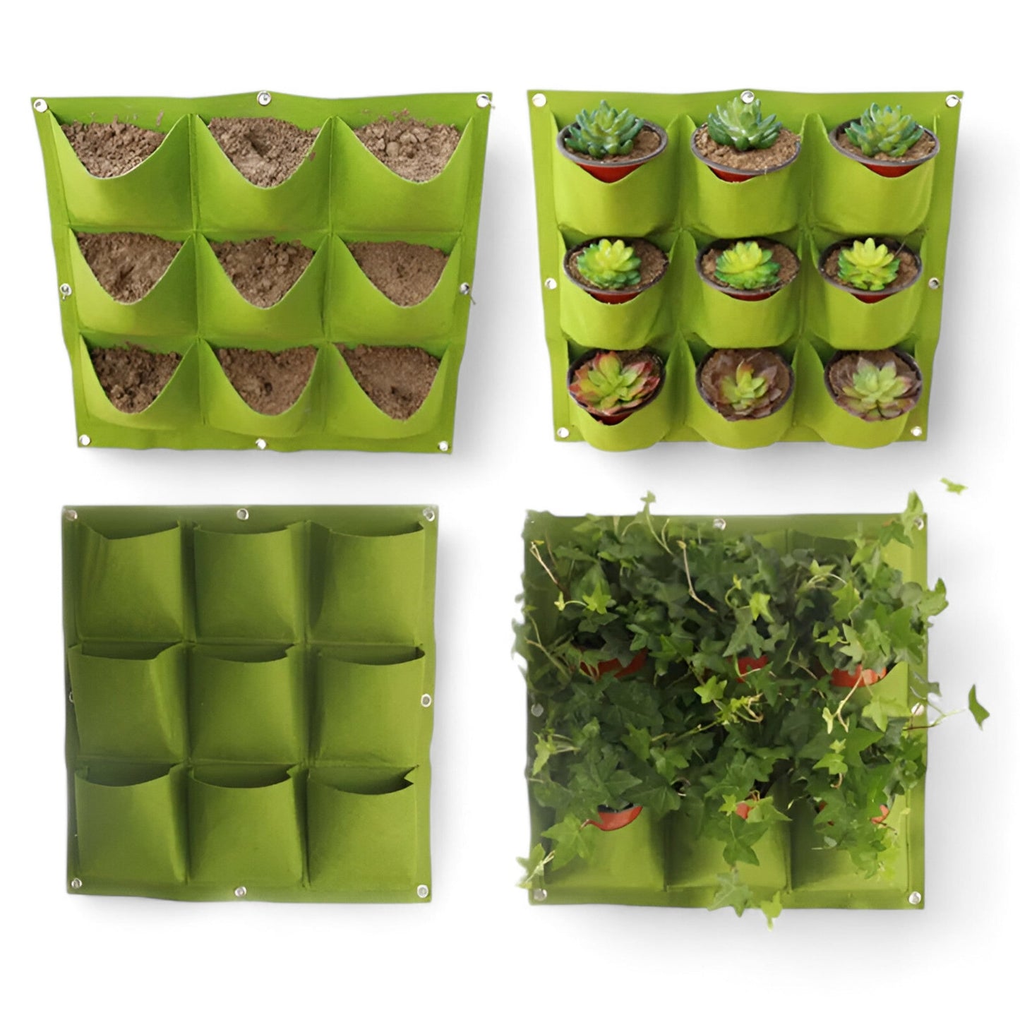 Hangende Tas voor de Tuin - Voor Hangplanten en Buitengebruik 2 Groen Raster