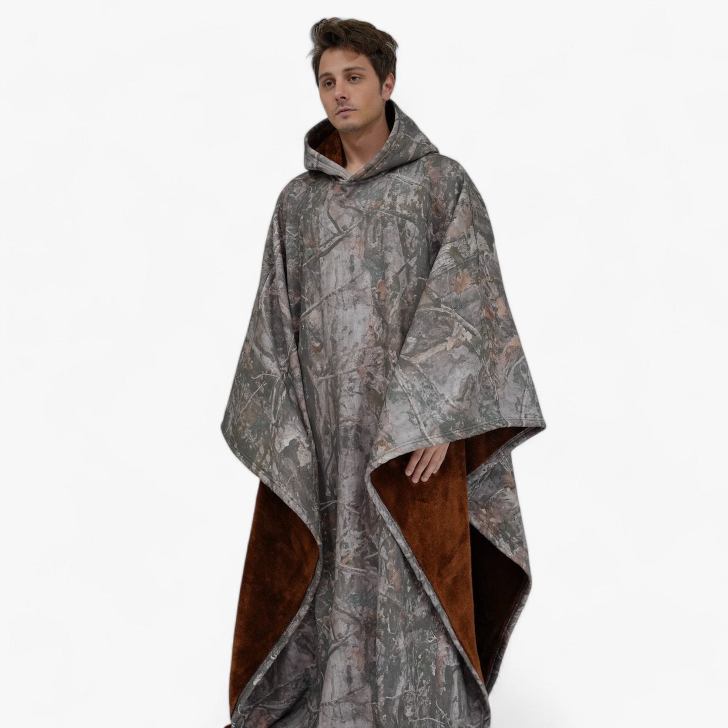 Cap Unisex Rozenkwarts - Fleece Poncho met Capuchon - Ultiem Comfort en Stijl