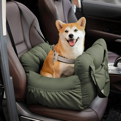 Honden Auto Mand Blauw-Wit Gestreepte Heren - Luxe & Comfortabele Autostoel voor Honden