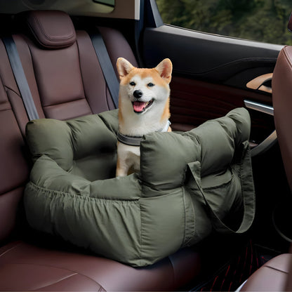 Honden Auto Mand Blauw-Wit Gestreepte Heren - Luxe & Comfortabele Autostoel voor Honden