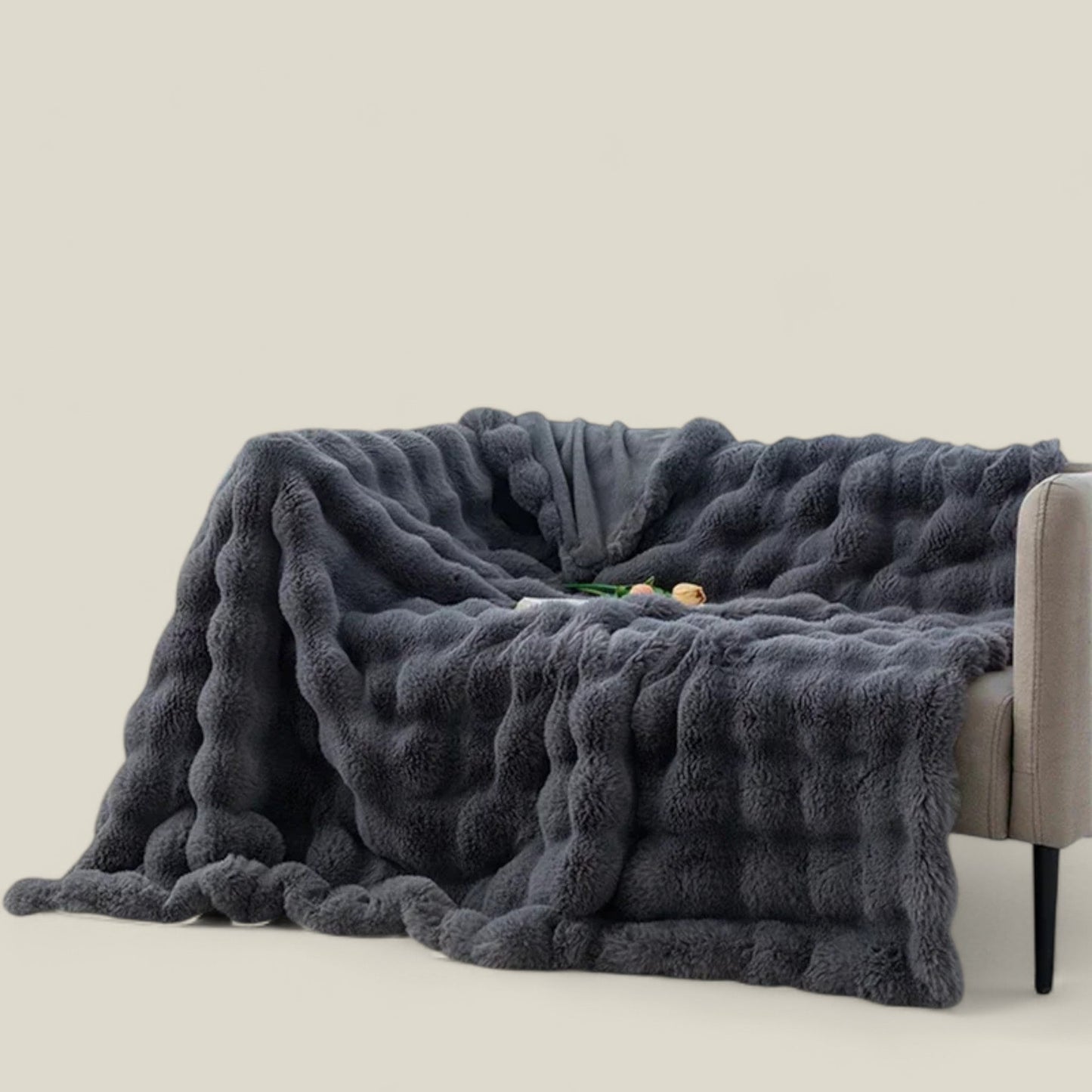 Deken van Konijnenbont - Warme Winter Gezelligheid - Blauw