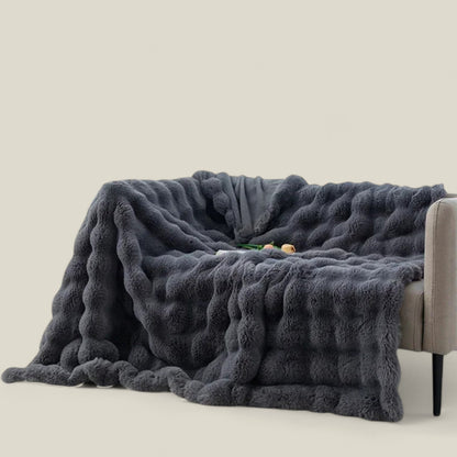 Deken van Konijnenbont - Warme Winter Gezelligheid - Blauw