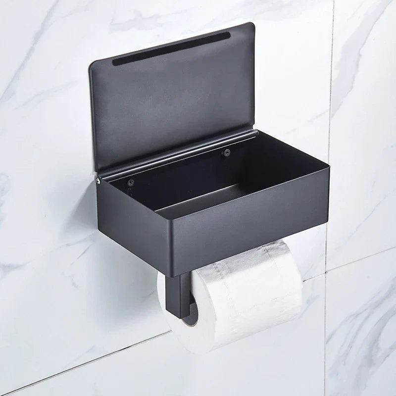Elegante Toiletpapierhouder Zwart - Modern Design Badkamer - RVS