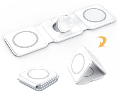 3-in-1 Draadloze Oplader - Eén Oplader voor Je Smartphone, Smart Watch en Oordopjes - Wit