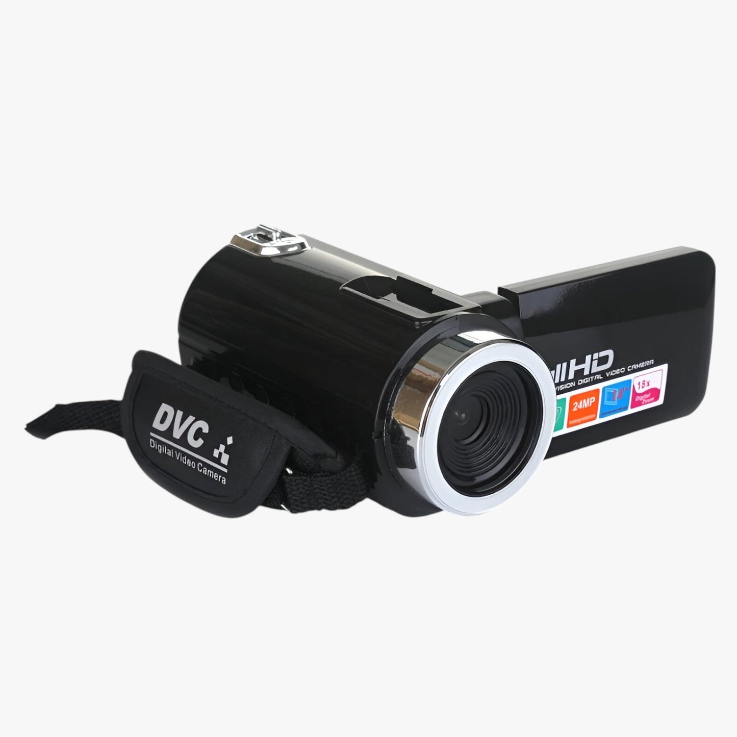 Vintage Camcorder Zwart - 24 MP, Microfoonlens voor Kristalheldere Video's