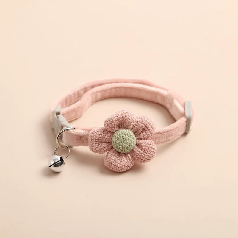Verstelbare Kattenhalsband Bloem - Roze