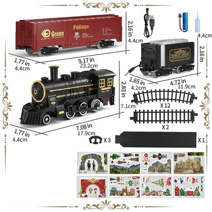 Treinset met Stoom en LED Verlichting – Complete Speelset met 12 Rails
