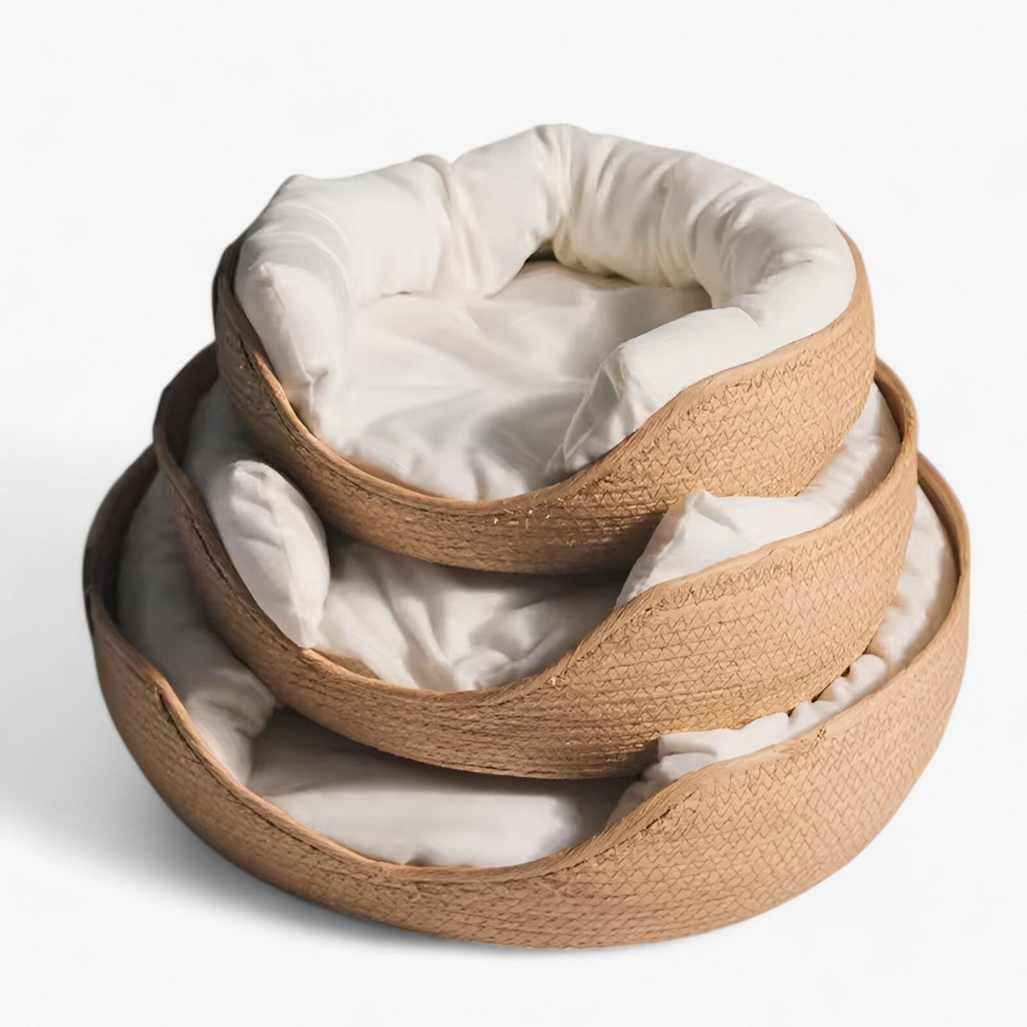 Luna Nest Handgeweven Bamboe Huisdierbed - Natuurlijk & Comfortabel Mandje voor Katten & Kleine Honden