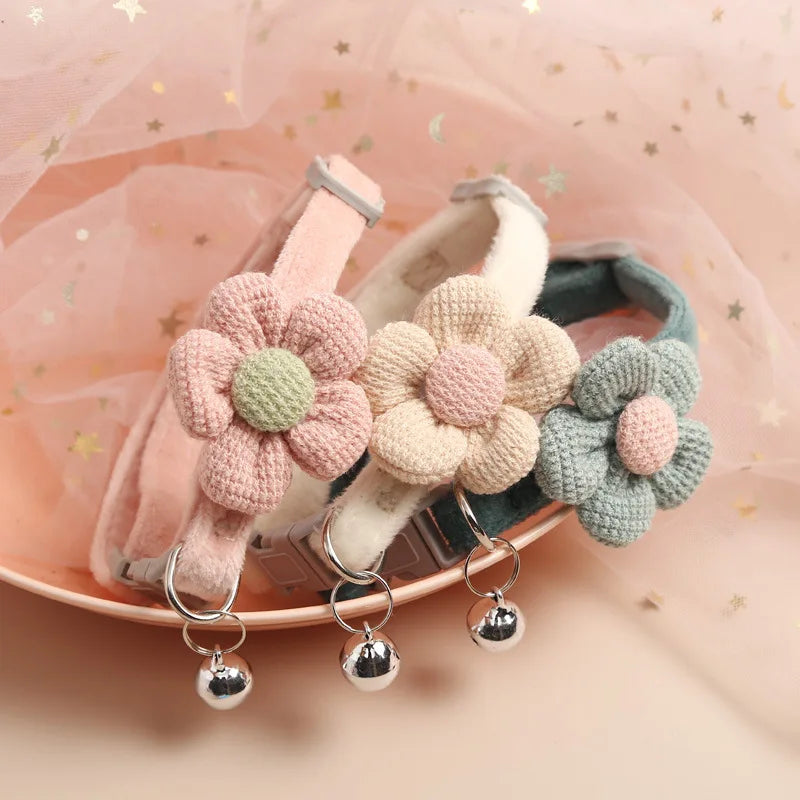 Verstelbare Kattenhalsband Bloem - Roze