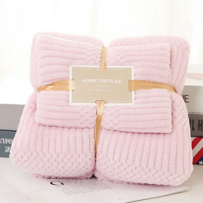 Coral Fleece Badhanddoekenset - De Definitie van Zachtheid. - Lichtblauw