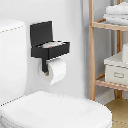 Elegante Toiletpapierhouder Zwart - Modern Design Badkamer - RVS