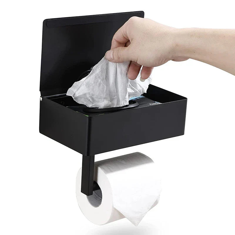 Elegante Toiletpapierhouder Zwart - Modern Design Badkamer - RVS