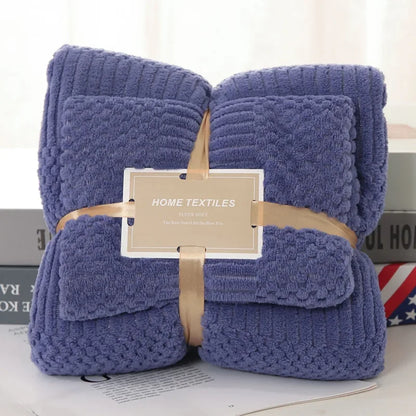 Coral Fleece Badhanddoekenset - De Definitie van Zachtheid. - Lichtblauw
