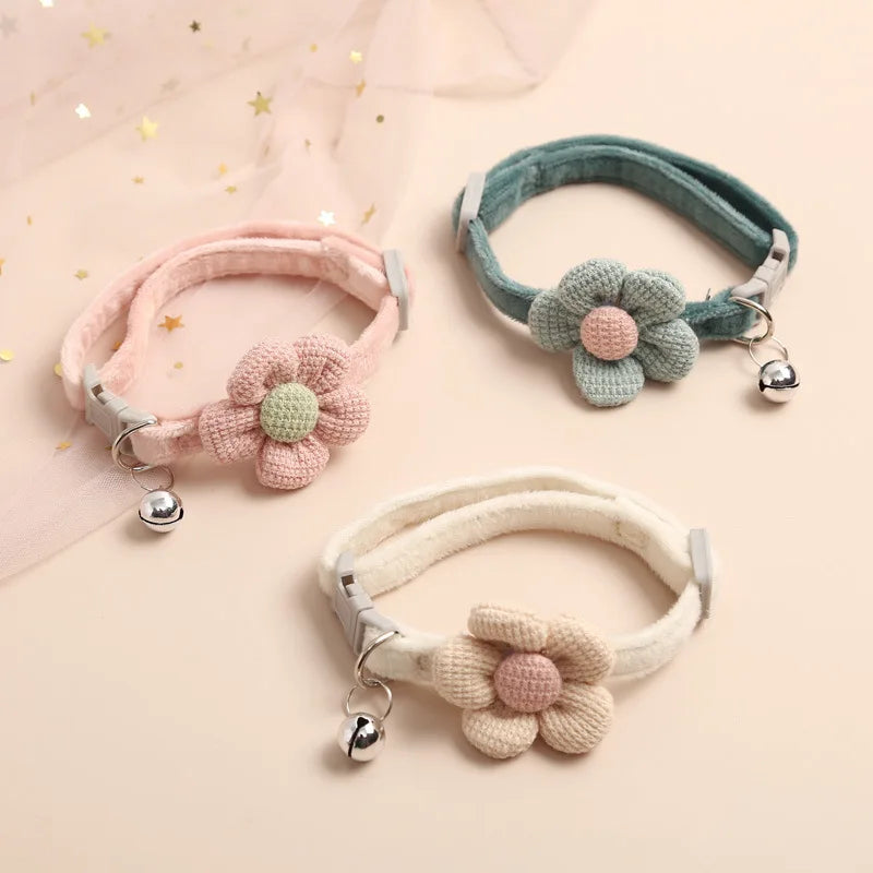 Verstelbare Kattenhalsband Bloem - Roze