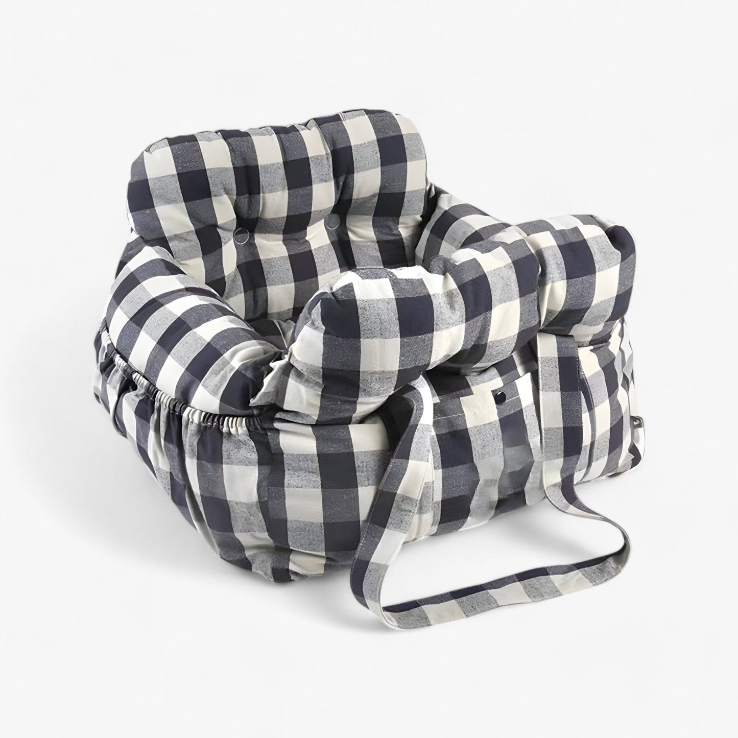 Honden Auto Mand Blauw-Wit Gestreepte Heren - Luxe & Comfortabele Autostoel voor Honden