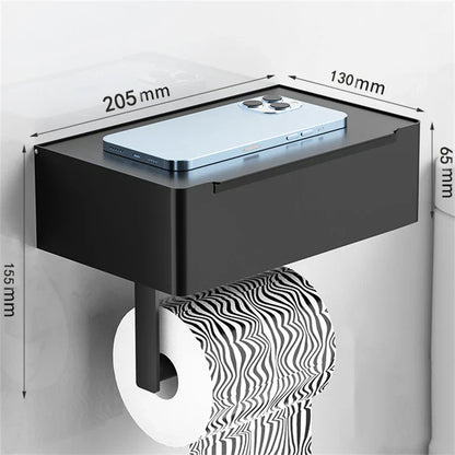 Elegante Toiletpapierhouder Zwart - Modern Design Badkamer - RVS