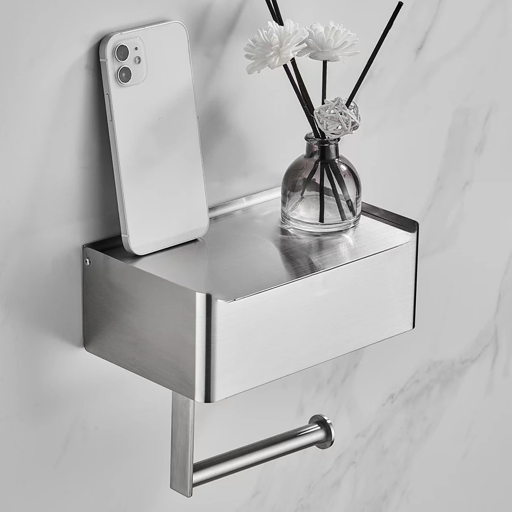 Elegante Toiletpapierhouder Zwart - Modern Design Badkamer - RVS