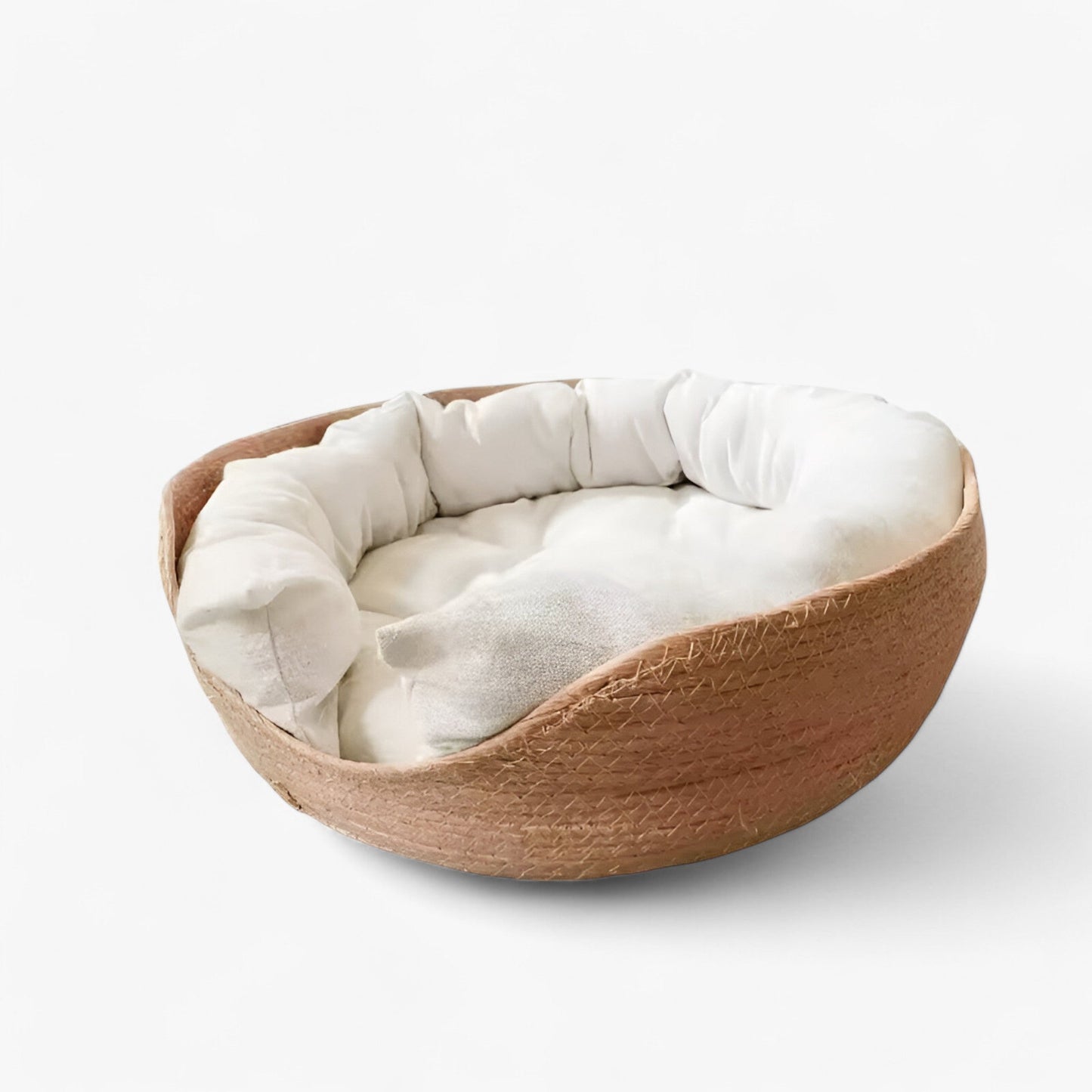 Luna Nest Handgeweven Bamboe Huisdierbed - Natuurlijk & Comfortabel Mandje voor Katten & Kleine Honden