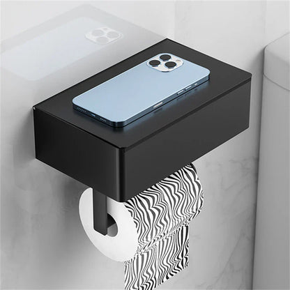 Elegante Toiletpapierhouder Zwart - Modern Design Badkamer - RVS