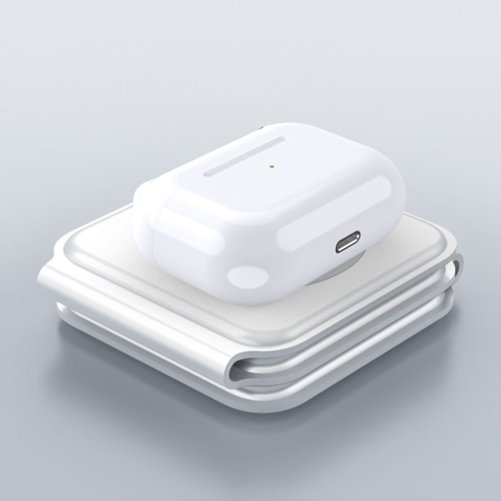 3-in-1 Draadloze Oplader - Eén Oplader voor Je Smartphone, Smart Watch en Oordopjes - Wit
