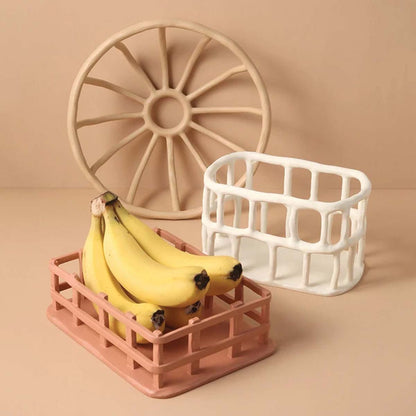 Artistieke Resin Fruitschaal met Elegant Ontwerp - Wit