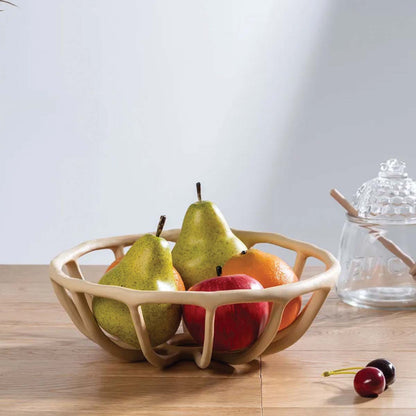 Artistieke Resin Fruitschaal met Elegant Ontwerp - Wit