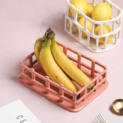 Artistieke Resin Fruitschaal met Elegant Ontwerp - Wit