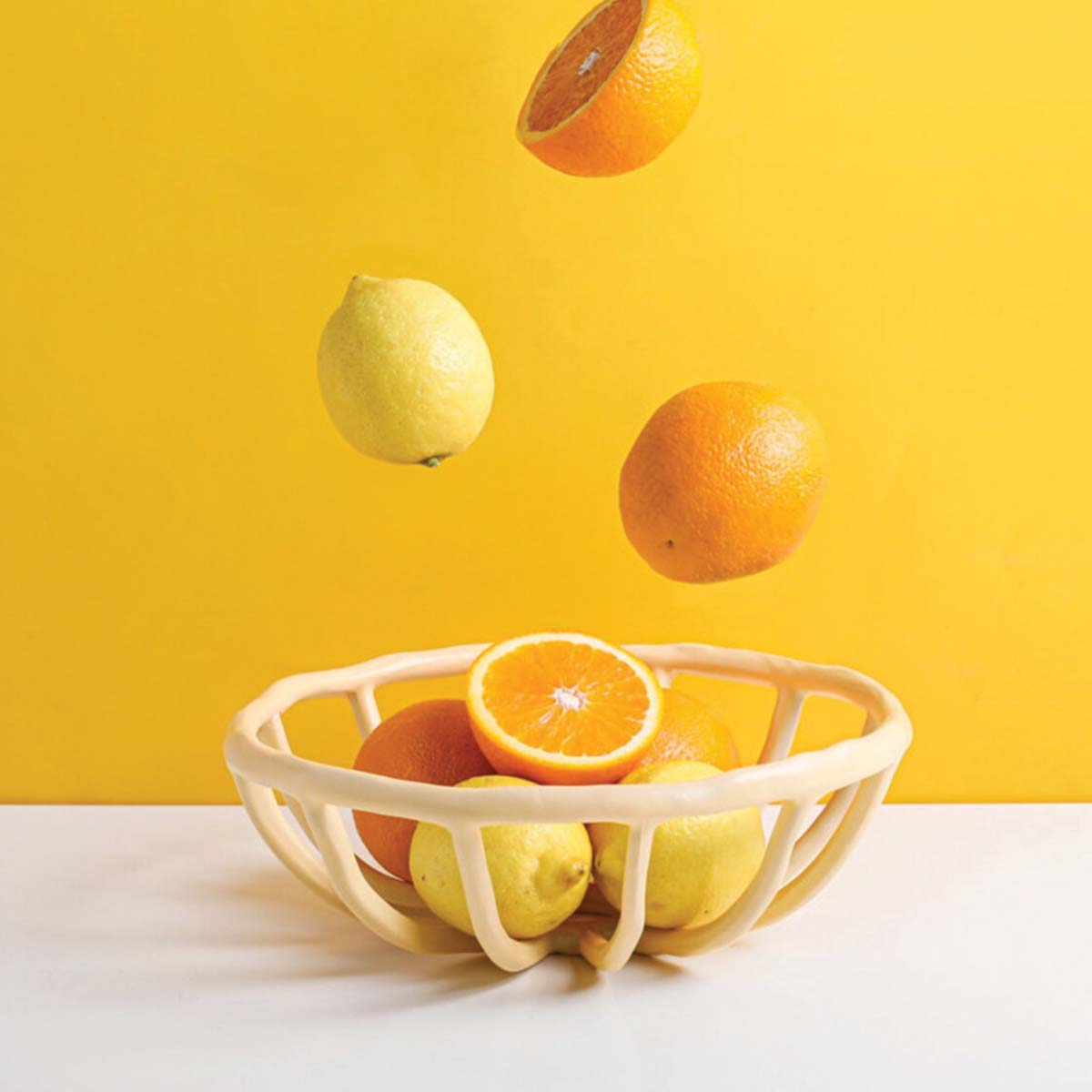 Artistieke Resin Fruitschaal met Elegant Ontwerp - Wit
