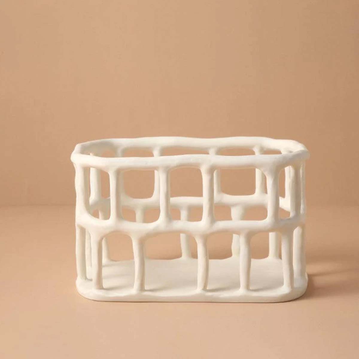 Artistieke Resin Fruitschaal met Elegant Ontwerp - Wit