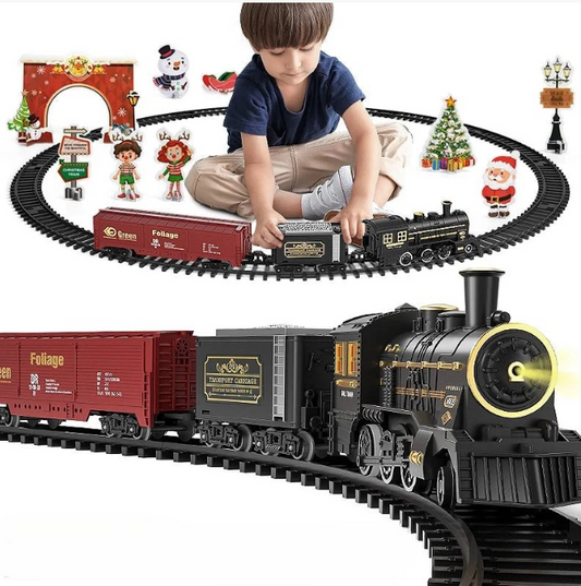 Treinset met Stoom en LED Verlichting – Complete Speelset met 12 Rails