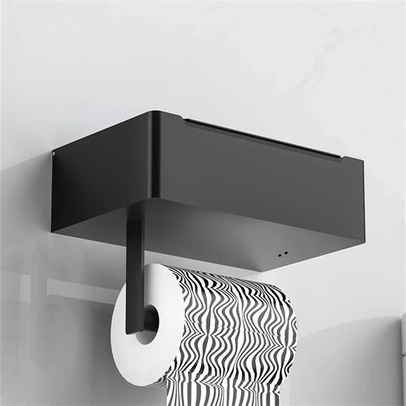 Elegante Toiletpapierhouder Zwart - Modern Design Badkamer - RVS