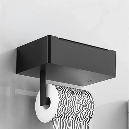 Elegante Toiletpapierhouder Zwart - Modern Design Badkamer - RVS