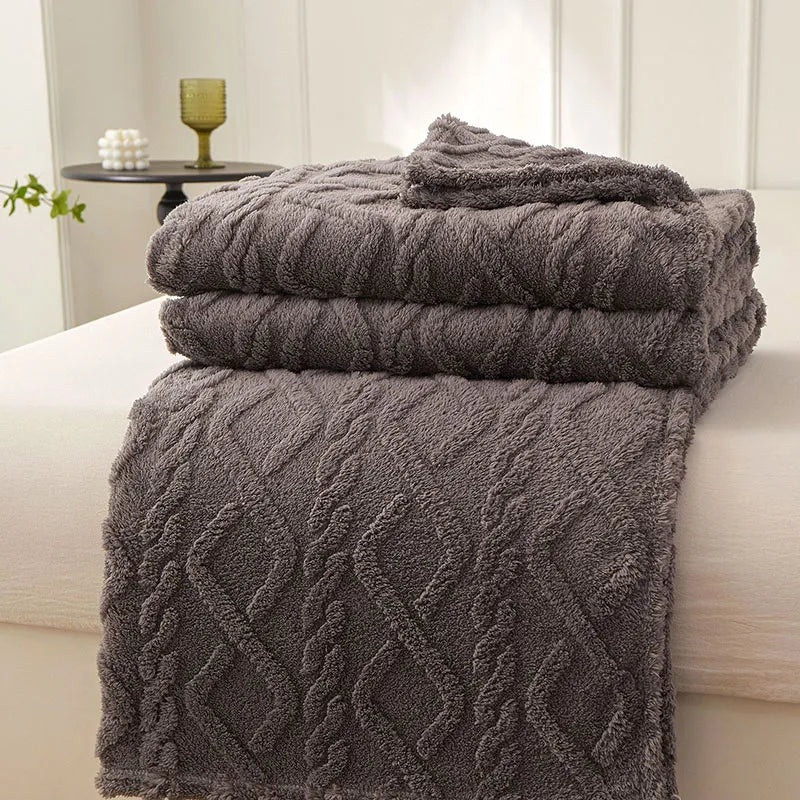 FleeceBlanket - Warme Deken van Reistextiel Fleece - Grijs