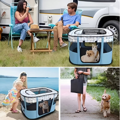 Caro Crate - Draagbare Opvouwbare Dierenbox - Geel