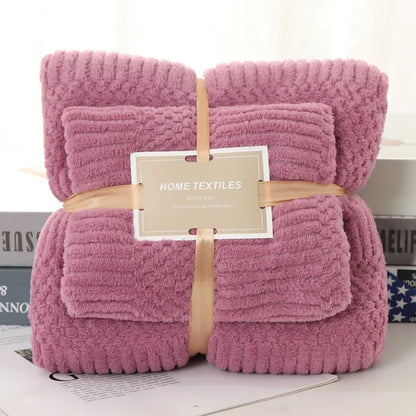 Coral Fleece Badhanddoekenset - De Definitie van Zachtheid. - Lichtblauw