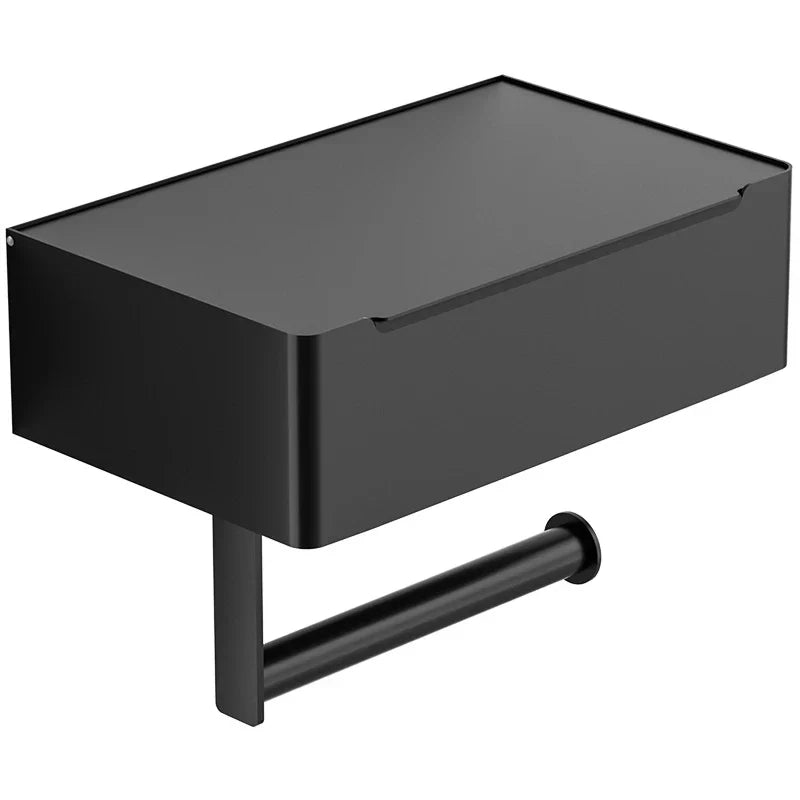 Elegante Toiletpapierhouder Zwart - Modern Design Badkamer - RVS