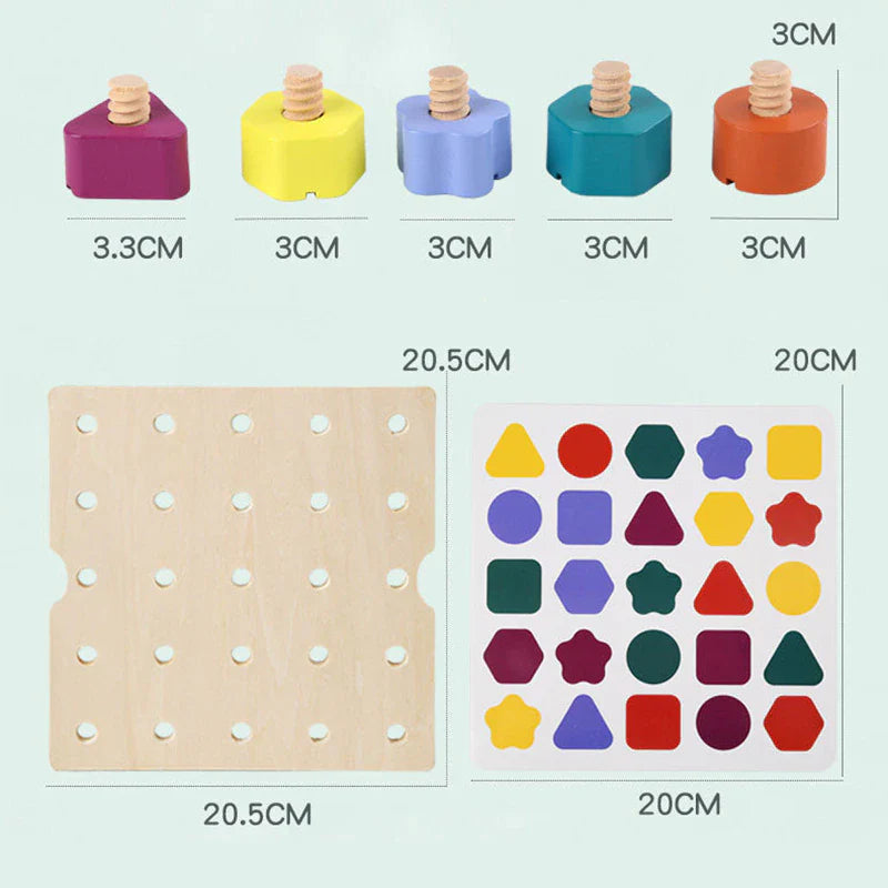 Wooden Screw Board™ | Spelenderwijs de fijne motoriek verbeteren - Puzzelspel