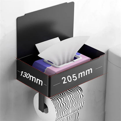 Elegante Toiletpapierhouder Zwart - Modern Design Badkamer - RVS