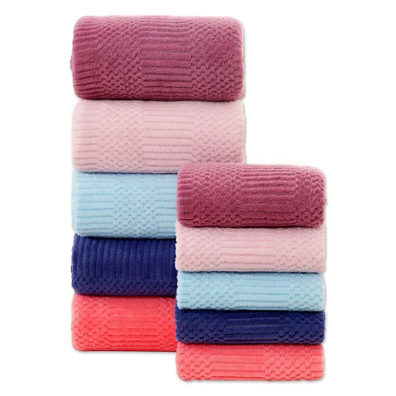 Coral Fleece Badhanddoekenset - De Definitie van Zachtheid. - Lichtblauw