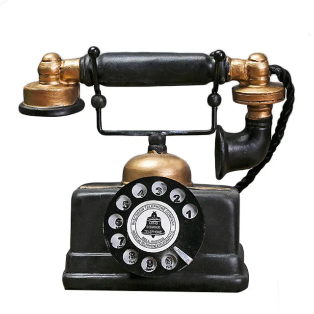 Antieke Telefoon Decoratie Zwart - Retro Vintage Woonkamer - Kunststof