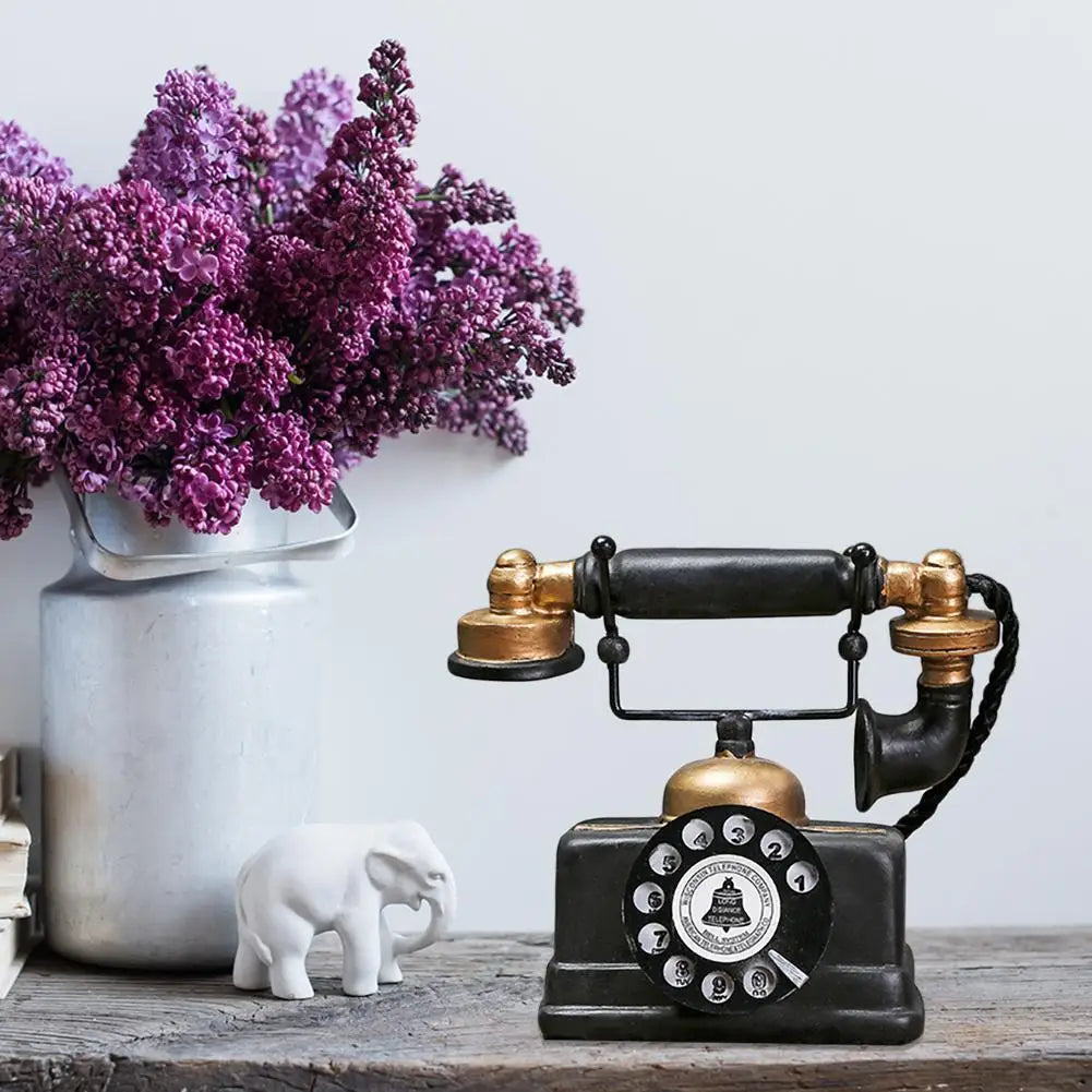 Antieke Telefoon Decoratie Zwart - Retro Vintage Woonkamer - Kunststof