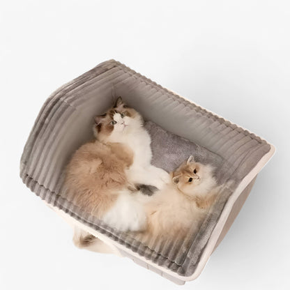 Vouwbaar Kattenhuis voor Buiten met Comfort - Grijs