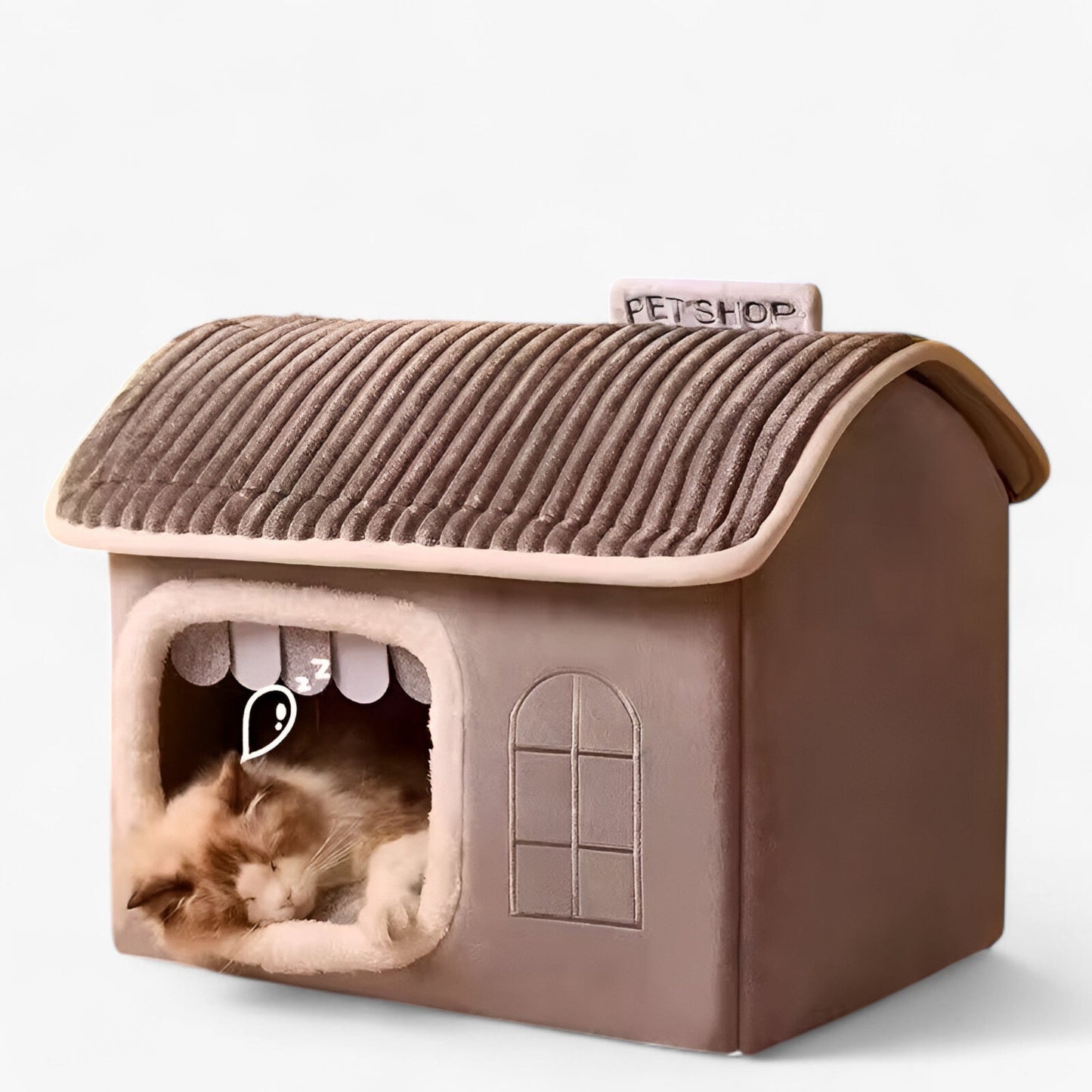 Vouwbaar Kattenhuis voor Buiten met Comfort - Grijs