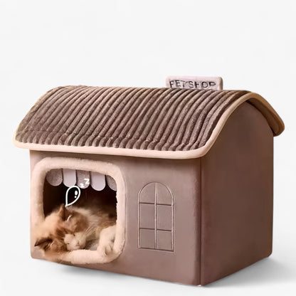 Vouwbaar Kattenhuis voor Buiten met Comfort - Grijs
