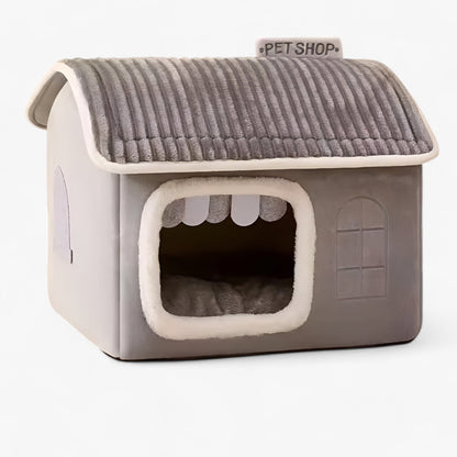 Vouwbaar Kattenhuis voor Buiten met Comfort - Grijs