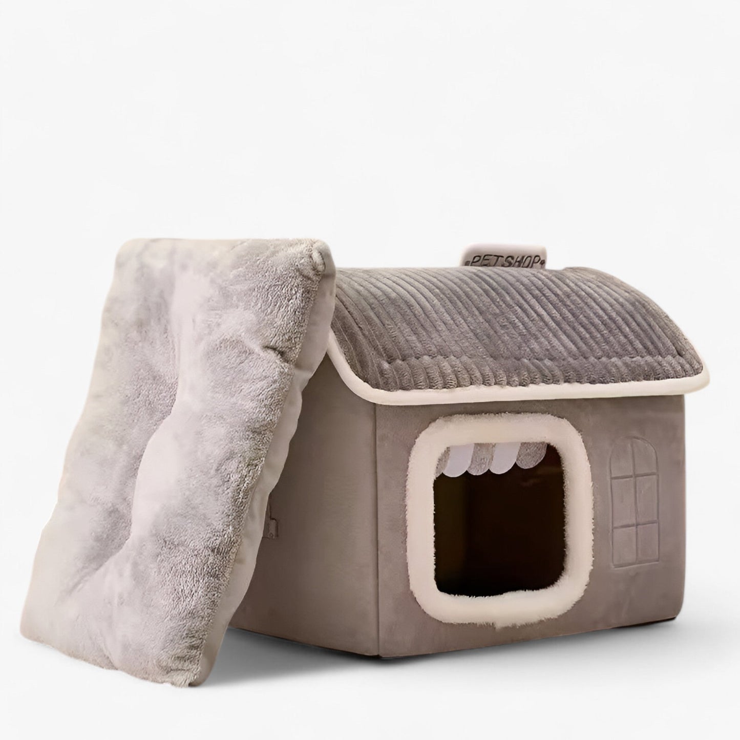 Vouwbaar Kattenhuis voor Buiten met Comfort - Grijs