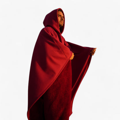 Cap Unisex Rozenkwarts - Fleece Poncho met Capuchon - Ultiem Comfort en Stijl