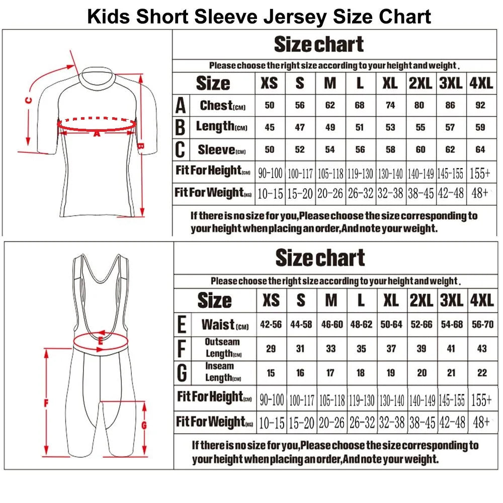 Wielerset Kinderen – Ademend fietsshirt met broek voor sportieve ritten