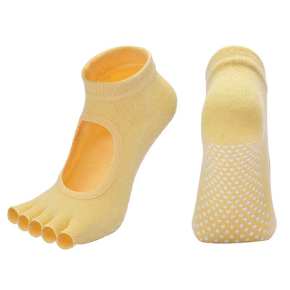 Antislip Pilates en Yoga Sokken met Vijf Teen Compartimenten