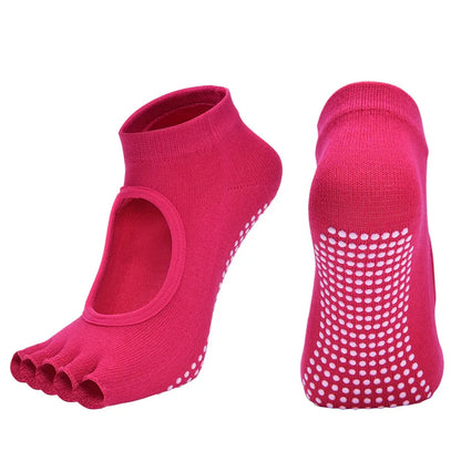 Antislip Pilates en Yoga Sokken met Vijf Teen Compartimenten